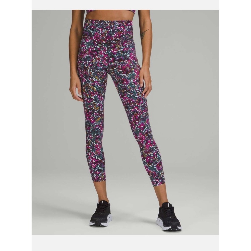 Lululemon Base Pace High‎ Rise Tights Floral Electric Multi Sz 8